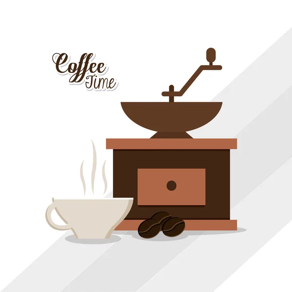 Tempo de café design —  Vetores de Stock