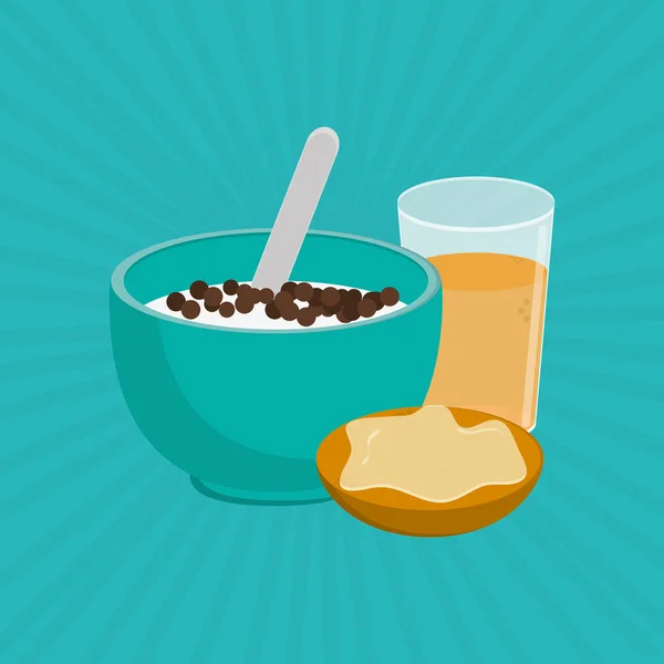 การออกแบบไอคอนอาหารเช้า — ภาพเวกเตอร์สต็อก