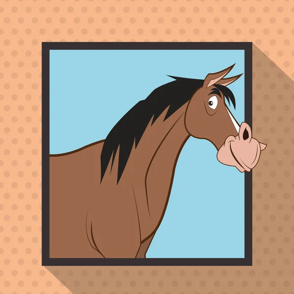 Boerderij paard tekenfilms, vector illustratie — Stockvector