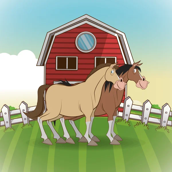 Farm animals kreslené vektorové ilustrace — Stockový vektor