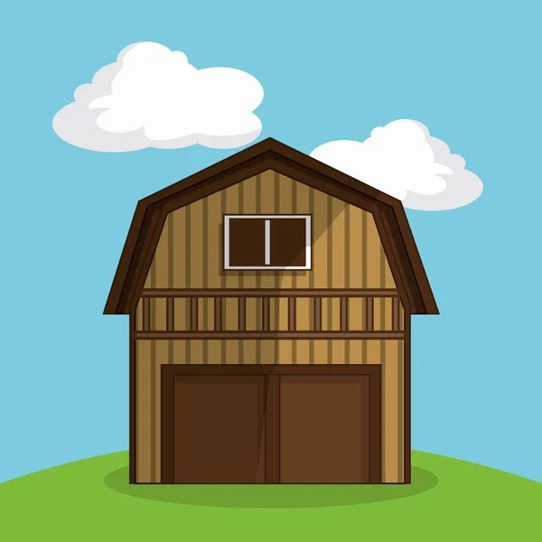 农场的谷仓，矢量图 — 图库矢量图片
