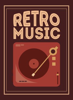 Retro müzik, poster tasarımı, vektör çizim