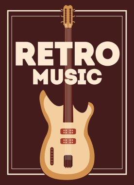 Retro müzik, poster tasarımı, vektör çizim
