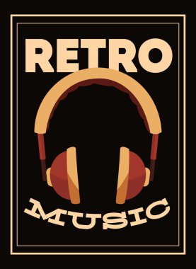 Retro müzik, poster tasarımı, vektör çizim