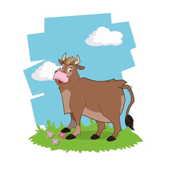 Fazenda vaca desenhos animados, ilustração vetorial —  Vetores de Stock