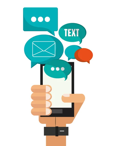 SMS en smartphone ontwerp — Stockvector