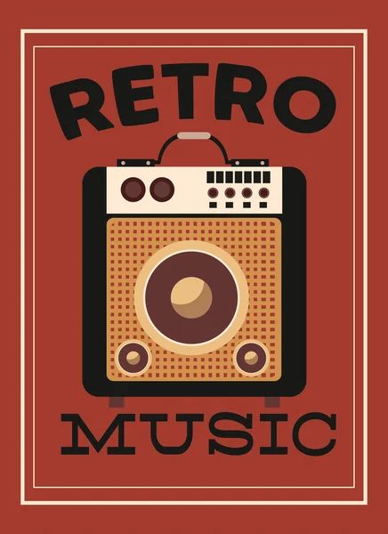 Retro music, poster design, vector illustration — Stock Vector