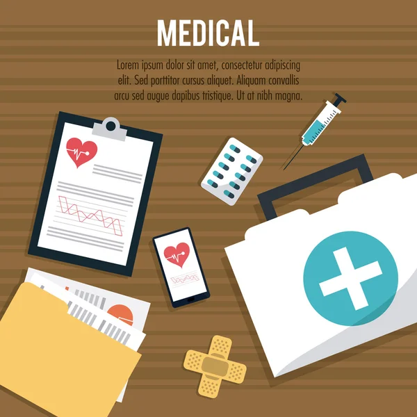 Diseño de atención médica, ilustración vectorial — Vector de stock