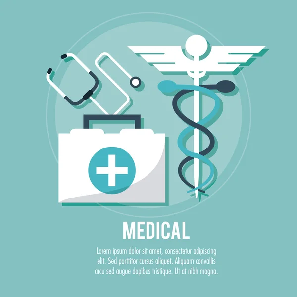 Conception de soins médicaux, illustration vectorielle — Image vectorielle
