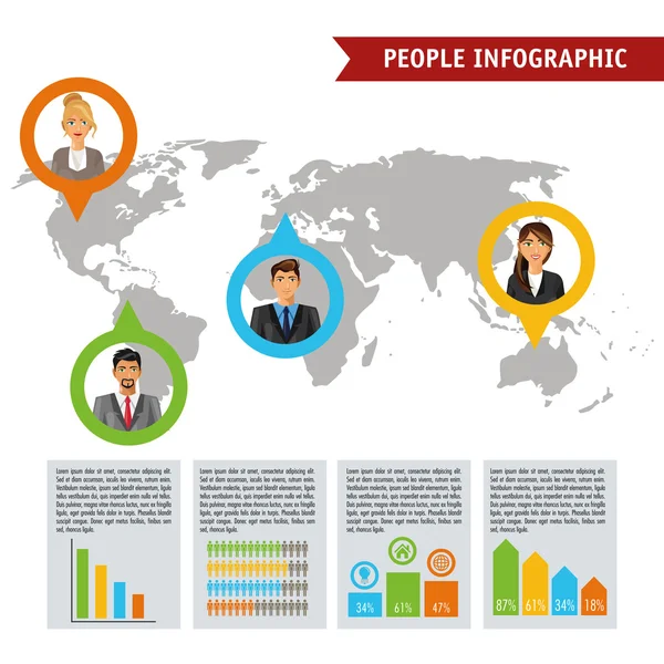 Diseño infográfico de personas — Vector de stock