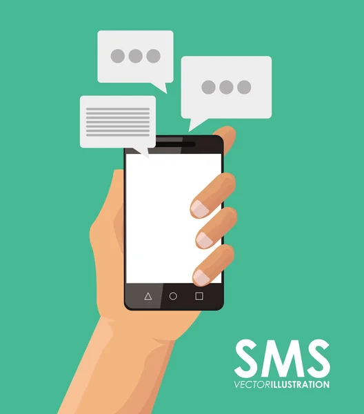 SMS a smartphone ikony designu — Stockový vektor