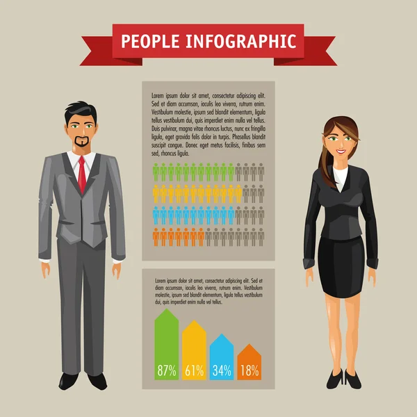 Diseño infográfico de personas — Vector de stock