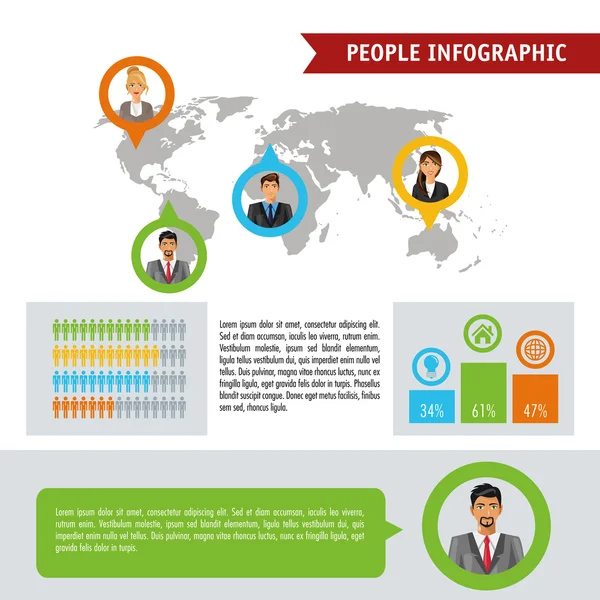 Menschen infografik design — Stockvektor