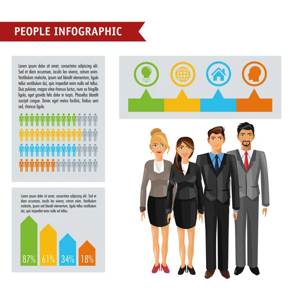 Emberek infographic design — Stock Vector