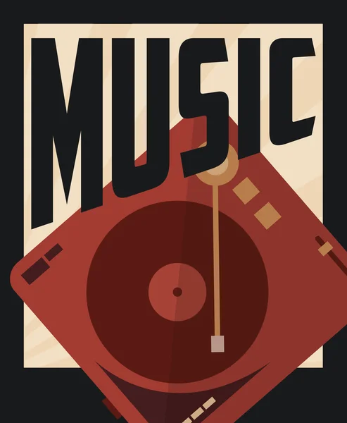 Retro música, design de cartaz, ilustração vetorial — Vetor de Stock