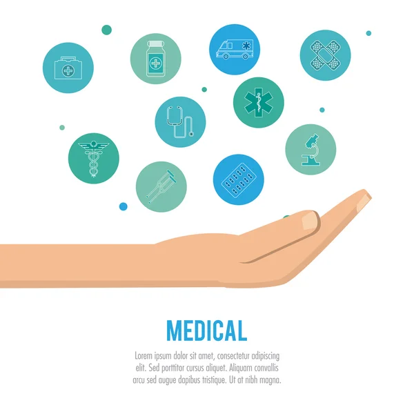 Icône médicale set design — Image vectorielle