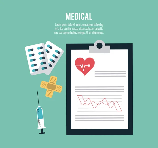 Conception médicale et cardiologique — Image vectorielle