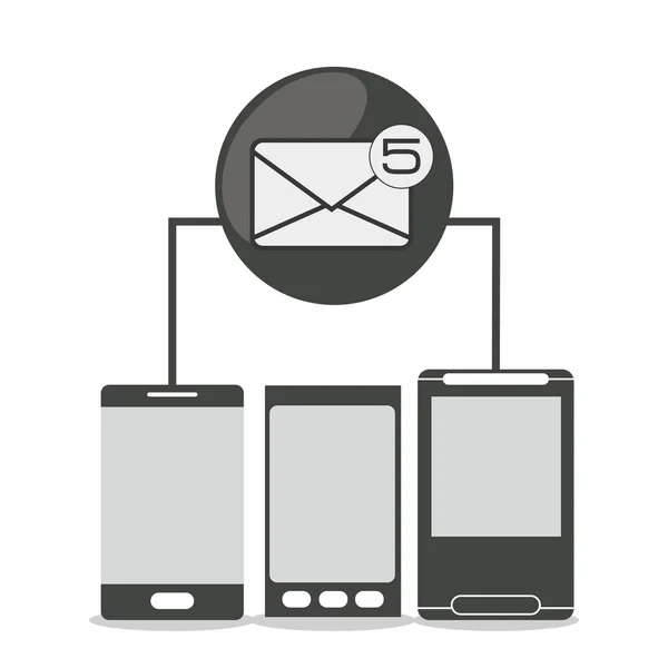 Sms y diseño de teléfonos inteligentes — Vector de stock