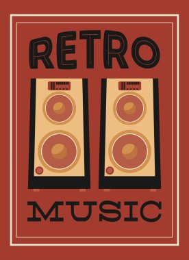 Retro müzik, poster tasarımı, vektör çizim