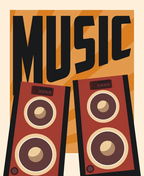 Música retro, diseño de póster, ilustración vectorial — Vector de stock