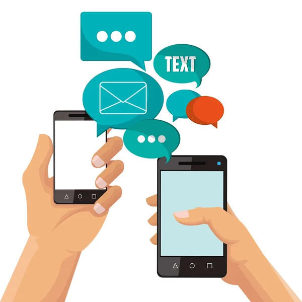 SMS a smartphone ikony designu — Stockový vektor