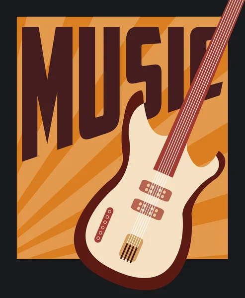 Música retro, diseño de póster, ilustración vectorial — Vector de stock