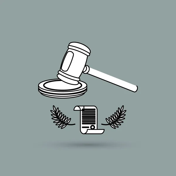 Recht en rechtvaardigheid pictogram ontwerp — Stockvector