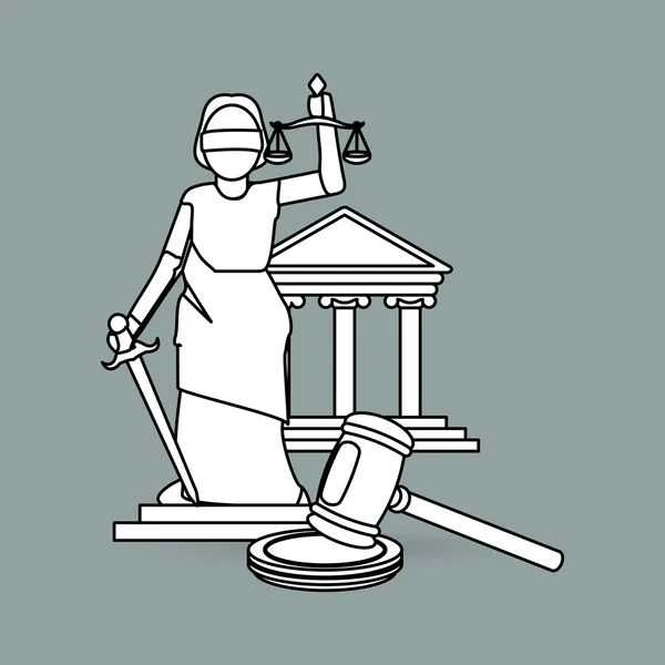 Diseño de iconos de Ley y Justicia — Vector de stock