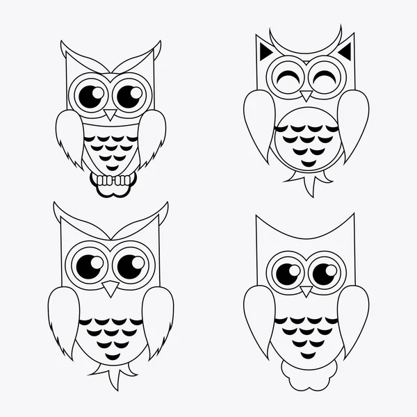 Conception icône hibou — Image vectorielle