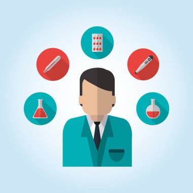 Doktor simgesi tasarım, illüstrasyon vektör