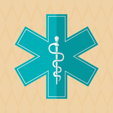 caduceus simgesi tasarım, vektör çizim