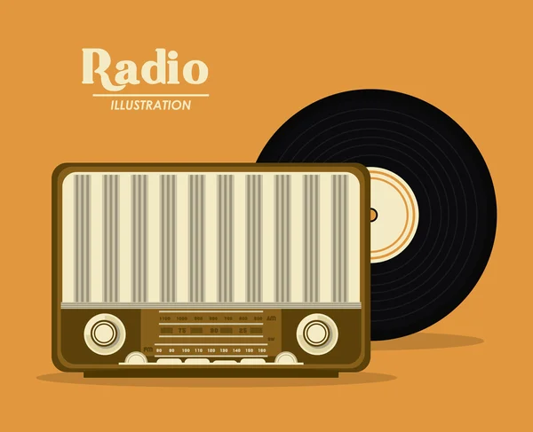 Ретро-радио дизайн, векторная иллюстрация — стоковый вектор