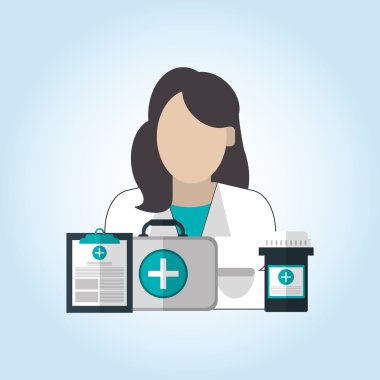 Doktor simgesi tasarım, illüstrasyon vektör