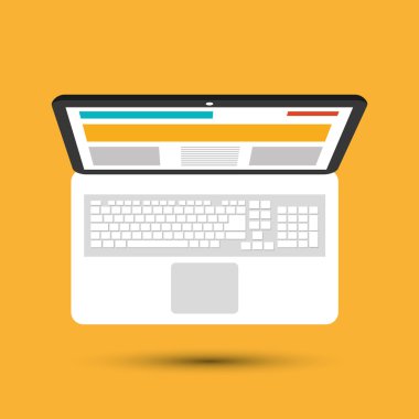 Dizüstü bilgisayar simgesi tasarım, vektör çizim