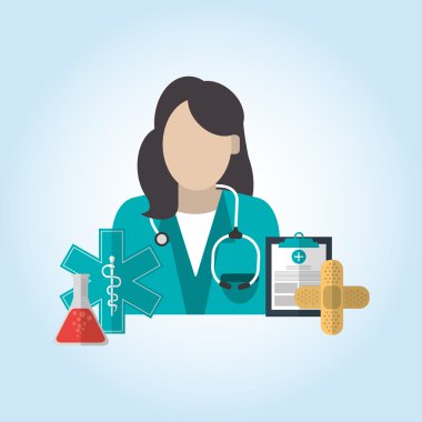 Doktor simgesi tasarım, illüstrasyon vektör