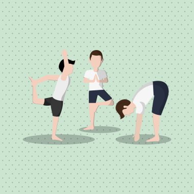 Yoga simgesi tasarım, vektör çizim