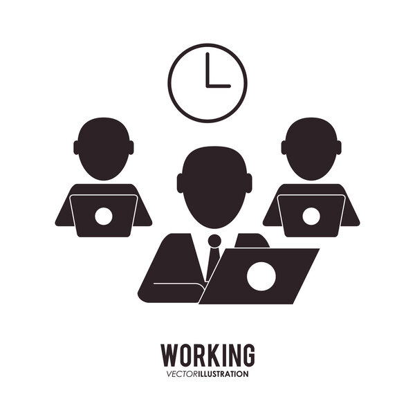 pictograms working icon design