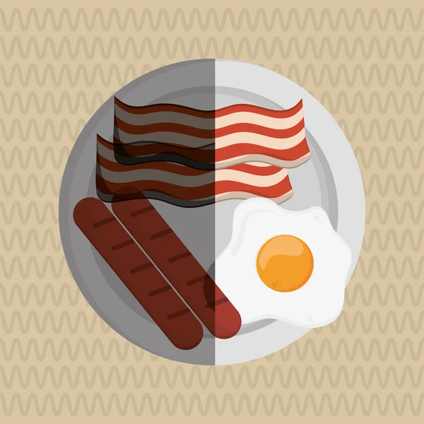 Diseño de desayuno, ilustración vectorial — Archivo Imágenes Vectoriales