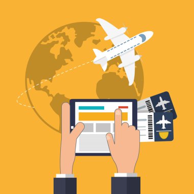 Tablet ve seyahat simgesi tasarım