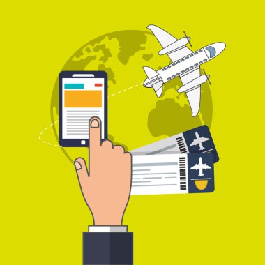 Smartphone ve seyahat simgesi tasarım