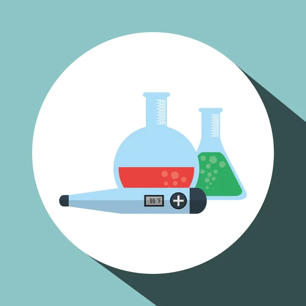 Дизайн піктограм термометра і колби — стоковий вектор