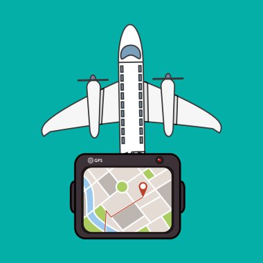 Tablet ve seyahat simgesi tasarım