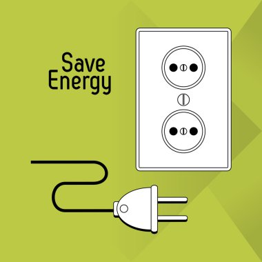 Enerji simgesi tasarım, vektör çizim kaydetmek