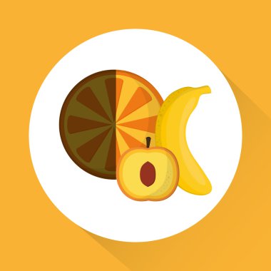 Meyve simgesi tasarım, vektör çizim