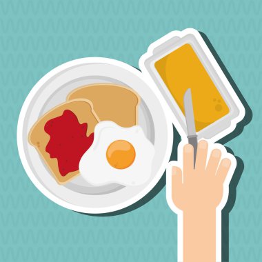 Kahvaltı simgesi tasarım, vektör çizim