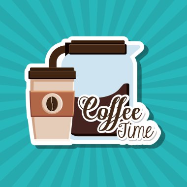 Kahve Saati tasarım, vektör çizim
