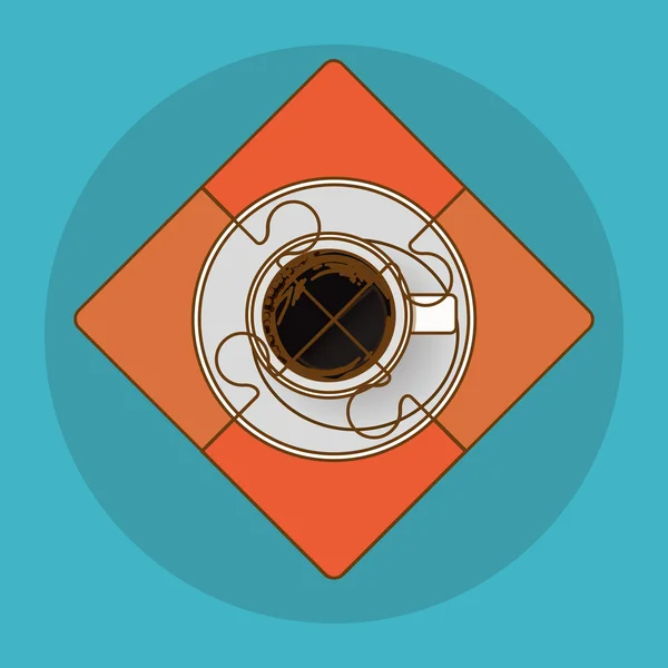Pussel av kaffe kopp design, vektor illustration — Stock vektor