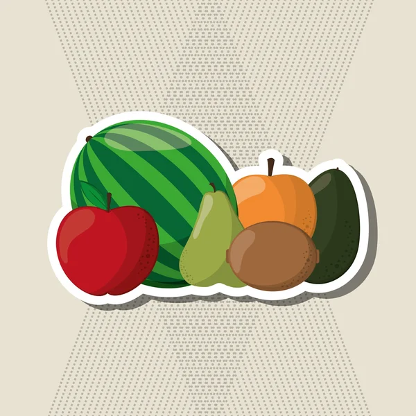 Diseño de iconos de frutas, ilustración vectorial — Vector de stock