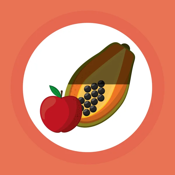 Diseño de iconos de frutas, ilustración vectorial — Vector de stock