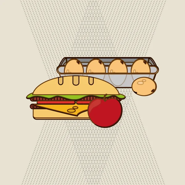 Diseño del icono del desayuno, ilustración vectorial — Vector de stock